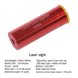 Red Dot Laser Bore Sight 12GA .223/5.56/.308/7.62/.30-06 Cartridge Boresight Brass Laser Bore Sighter Tactical Gun Accessories