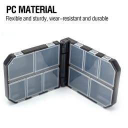 Double-Layer Fishing Tackle Box (10/16 Compartments) - Portable Mini Storage Case for Hooks, Jigs, Swivels, Sinkers
