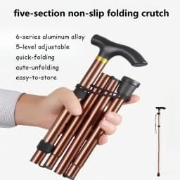 Multifunction Walking Stick Trekking Poles Telescopic Fold Crutches Hiking Stick Crutch Elderly Metal Stick Walking Cane Outdoor