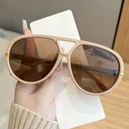Hiking 2pcs Oversized Pilot Oval Frame Anti Light Glasses Women Punk Style Vintage Double Beam Shades For Lady Outdoor Eyewear