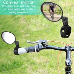 1/2PCS Bike Mirrors, Acrylic Convex Oval Rearview for Cycling360° Rotatable Shockproof Handlebar Mount Mirrors for Mountain &