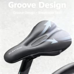 Silicone & Memory Foam Bike Seat Cover, Shock-Absorbing Anti-Slip Cushion, Magic Tape & Drawstring Options for Comfort Riding