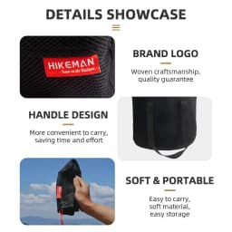 Hikeman Portable Set Pot Storage Bag Ultra Light Mesh Fabric Tableware Breathable Drawstring Buckle Bundle Mouth Handbag Outdoor