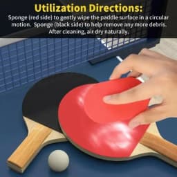 Red Table Tennis Racket Cleaner Sponge, Soft Rubber Eraser Brush for Ping Pong Bat Care, Anti-Dust Cleaning Accessories Kit