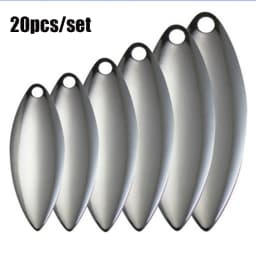 20pcs Bass Sequin Smooth Nickel Metal WillowMetal VIB Lure Blades Fishing Attractor Spinner