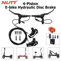 NUTT Electric Scooter 4 Piston Hydraulic Disc Brake Power-off Oil Disk for Zero 10X/11X, Vsett 10+/9+, Kaabo Wolf Warrior 11