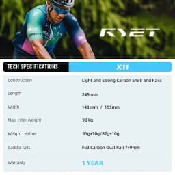 RYET Full Carbon Bicycle Saddle Ultralight 81g/87g Leather Top 7x9mm Carbon Rails 143/155mm for Road MTB Gravel Bike Accessory