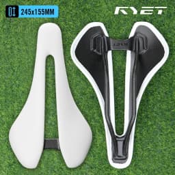 RYET Full Carbon Bicycle Saddle Ultralight 81g/87g Leather Top 7x9mm Carbon Rails 143/155mm for Road MTB Gravel Bike Accessory
