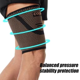 1/2PCS Anti-Slip Copper Thigh Compression Sleeves, Hamstring Support Brace for Men and Women Recovery, Running, Sports, Workout