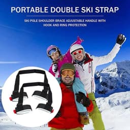 Tolex Nylon Ski Fixed Shoulder Straps Adjustable Ski Fixed Straps Cushioned Fastener Tape Strap Buck Hook Loop Ski Accessories