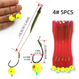 ZYZHE 5pcs/Bag Carp Fishing Rigs Size 2# 4# 6# 8# With Float Ball Reverse Bottom Fishing Bait Rigs Carp Fishing Hair Rigs