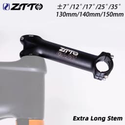 ZTTO 130 140 150mm Extra Long Bike Stem Aluminum Alloy 31.8mm Bicycle Handlebar Stem for Fixgear Track Bike Road Bike