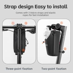 ROCKBROS Bicycle Front Bag 1.5L Water Bottle Bag Folding Bike Handlebar Bag MTB Road Riding Adjustable Large-caliber Cycling Bag