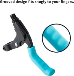 2 Pairs Silicone Brake Lever Covers for Bikes - Anti-Slip Handle Sleeves Fits Mountain & Road Bicycles Blue Orange Bicycle Grips