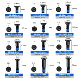 36Pcs Red Dot Screws Kit Stainless Steel M4 #6-32 Red Dot Sight Screws with T10 Head Blue Thread Locker for Reflex Sight Mount