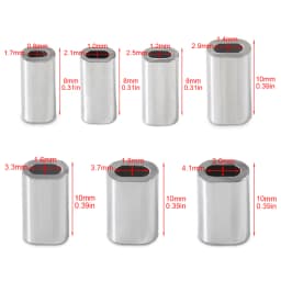 Fishing Aluminum Crimp Sleeves Oval Barrel Round Loop Sleeve Wire Leader Rigging Tackle Box Pesca Line Connectors 60-210Pcs Tube
