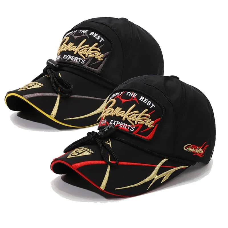 Hot Sale Gamakatsu Waterproof Fishing Baseball Cap Cotton Sun Protection Fishing Hats with Clip Trendy Trucker Hats for Men