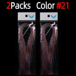 2Packs Twisted Holographic Flashabou Tinsel Fly Fishing Tying Crystal Flash for Baitfish Streamer Jig Hook Lure Making Material