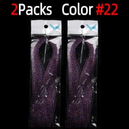 2Packs Twisted Holographic Flashabou Tinsel Fly Fishing Tying Crystal Flash for Baitfish Streamer Jig Hook Lure Making Material