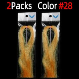 2Packs Twisted Holographic Flashabou Tinsel Fly Fishing Tying Crystal Flash for Baitfish Streamer Jig Hook Lure Making Material