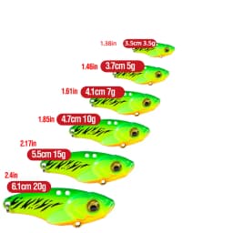 6PCS Metal VIB Lure 5g 7g 10g 15g 20g 3D Eyes Spoon Spinner Balancer Fishing Lure Sinking Jig Hard Bait Fishing Tackle