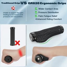 BUCKLOS 3D Printed Bicycle Grips Ergonomics 3D Bike Handlebar Grips Honeycomb Bicycle Handle Lock on MTB Cuffs Bike Bar End