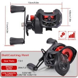 Sougayilang Baitcasting Reel Magnetic Braking System 7.2:1 Gear Ratio Aluminum Spool 8KG Max Drag Freshwater Fishing Coil