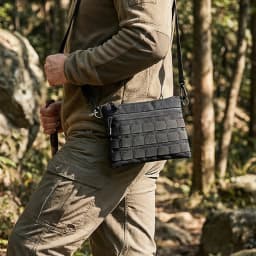 Tactical MOLLE Crossbody Bag Portable 600D Nylon Water Resistant EDC Shoulder Bag for Daily Commute Outdoor Hiking