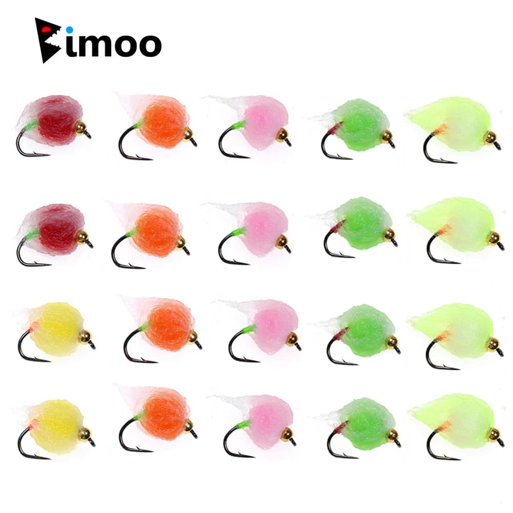 8/12pcs Bead Head Glo Bug Salmon Egg Fly Salmon Fish Roe Wet Flies Fast Sinking Trout Steelhead Fishing Artificial Bait Lure
