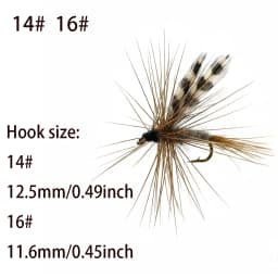10 pcs Adams Dry Fly Fishing Flies, Hand-Tied Realistic Insect Imitation Lures with High Carbon Steel Hooks, Freshwater Floati