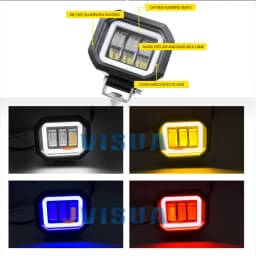 4inch 12V 24V 30W Round Square Led Work Light Angel Eyes Light Bar Spot Light Offroad Motorcycle Car Boat 4x4 Atv Led Work Light