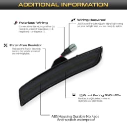 For Chevy Camaro Front Rear Side Marker Light Assemblies Turn SignalLights/Driving Lights,Replace OEM Sidemarker Lamps 2016-up