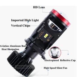 2pcs H4 LED Projector Mini Lens Auto H4 LED Headlight Bulbs Kit Conversion High Beam Low Beam 120W Turbo Fan Car Light Lamp