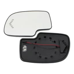 For GMC Cadillac Chevy Silverado 1500 2003 - 2007 Driver / Passenger Side Door Wing Mirror Glass Heated Turn Signal Light Plate