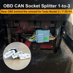 for Tesla OBD Splitter 1-to-3 OBD CAN Socket Plug 12PIN 20PIN 26PIN One-to-Three Plug Adapter Right Front Door A-pillar