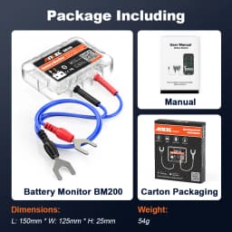 ANCEL BM200 12V Battery Monitor Car Battery Health Monitoring Battery Tester Wireless Bluetooth 4.2 For Android IOS APP