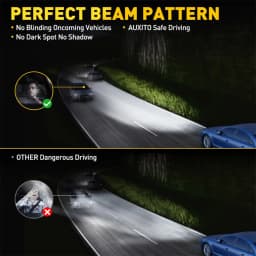 AUXITO 2Pcs D3S LED Headlights HID D1S D4S D2S Turbo LED Canbus Two Sided CSP Chip Plug Play Headlight Bulb 120W 30000LM 6000k