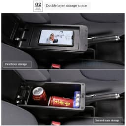 For Honda Jazz Armrest For Honda Fit Jazz 3 Car Armrest Box 2014-2019 Retrofit Accessorie Car Storage Box Simple installation