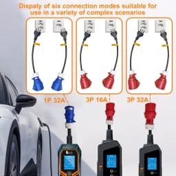Feyree EV Charger CEE Female Socket 3 Pins Adapter to Brazil 20A 10A Plug WallMount Socket 32A 1Phase 7KW Portable Charger
