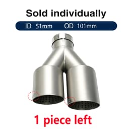 Double Outlet Exhaust Tips Frosted Stainless Steel Car Muffler System Universal Suitable 51mm 60mm 63mm for GTI MK7 Golf7 Nozzle