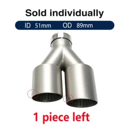 Double Outlet Exhaust Tips Frosted Stainless Steel Car Muffler System Universal Suitable 51mm 60mm 63mm for GTI MK7 Golf7 Nozzle