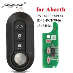 jingyuqin 2/3 Buttons 434Mhz ID46 Car Remote Key For Abarth 500 595 500 124 695 5CC Delphi/Marelli 71752289 6000628973