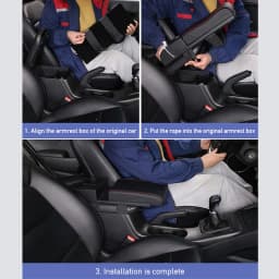 SEAMETAL Car Armrest Box Extender Elbow Support Universal Auto Arm Rest with USB Charging Ports Cup Holder Adjustable Length