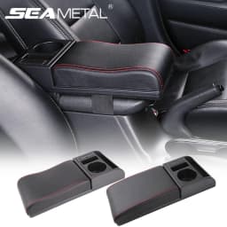 SEAMETAL Car Armrest Box Extender Elbow Support Universal Auto Arm Rest with USB Charging Ports Cup Holder Adjustable Length