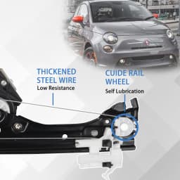 52060970 51876269 Black Car Window Front Left Driver Side 2pin Window Regulator Assembly With Motor For Fiat 500 1.4L 2012-2019