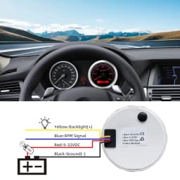 85MM Digital Tachometer 3000/4000/6000/7000/8000 RPM 7Colors Backlight Boat Tachometer with LCD for Car Marine Boat Yacht RV