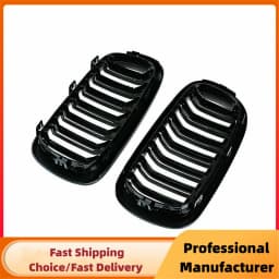 For BMW F15 F16 X5 X6 F85 F86 2014-2018 Front Bumper Kidney Racing Grille Glossy Black Car Double Slat Grill