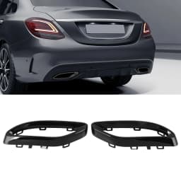 Gloss Black Exhaust Tip Cover Trims Replacement for Mercedes‑Benz A B C E GLC CLS‑Class W177 W247 W205 W213 X253 C257