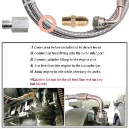 New Turbo Oil Feed Line Kit Universal Oil Return Line Kit Oil Drain Line Kit with 1/8 NPT, 90 ° 4 AN To 1/8 NPT Connector For