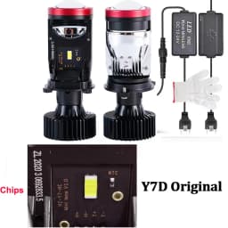 Y7D 120W H4 Headlights Car H4 LED Mini Projector Lens 6000K High Low Beam Turbo Fan Auto LED H4 Lamp LHD RHD 12V 24V